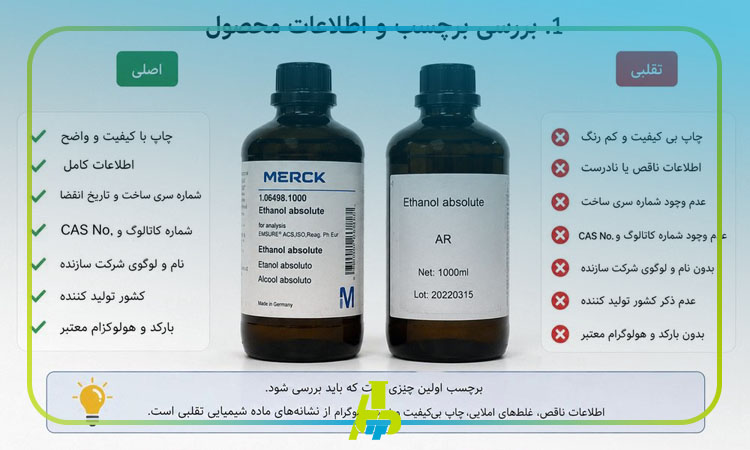 تشخیص مواد شیمیایی آزمایشگاهی اصل از تقلبی؛ راهنمای کامل خرید