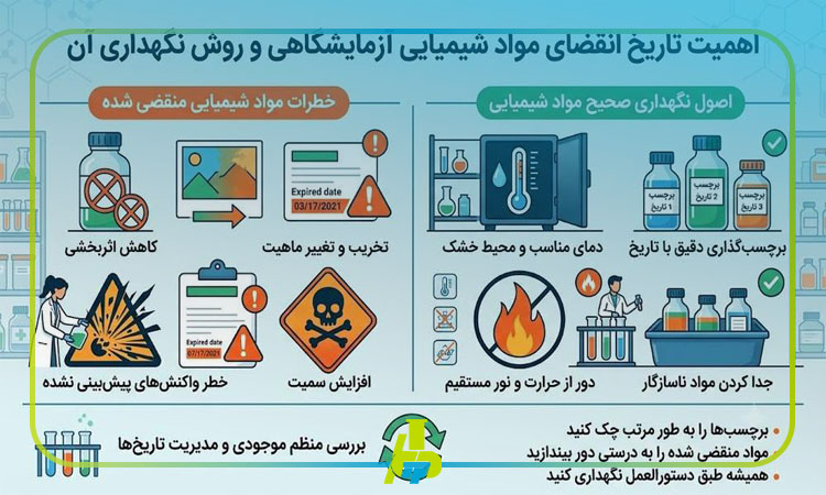 اهمیت تاریخ انقضای مواد شیمیایی آزمایشگاهی و روش نگهداری صحیح